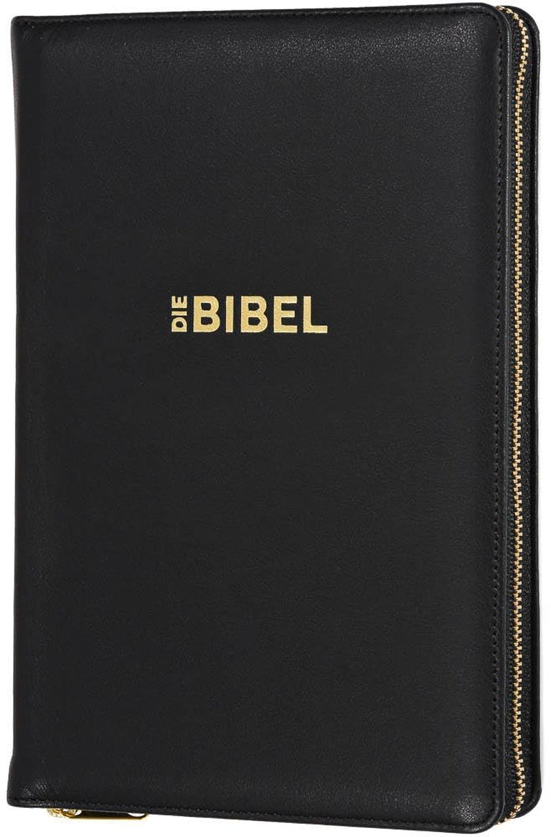 Schlachter 2000 Bibel - Taschenausgabe (Softcover, Schwarz, Goldschnitt, Reißverschluss): Taschenausgabe Mit Parallelstellen, Kalbsleder-Einband ... / Reißverschluss / Goldschnitt / Fadenheftung
